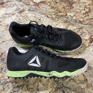 Reebok Black and Green Athletic Training Shoes